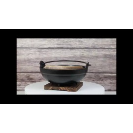 Aluminum Japanese Sukiyaki Shabu Nabe Personal Cooking Hot Pot With Trivet 8"D