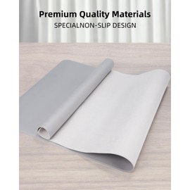 Large Desk Mat 55"x24" - Premium Non-Slip Desk Pad, Waterproof and Scratch-Resistant Office Desk Protector, Large Desk pad Workspace Mat for Home and Office(Light Grye)