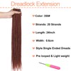 Mscat 24 Inch Dreadlock Extensions 20 Strands Copper Red Soft