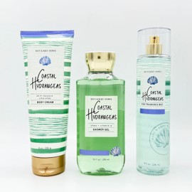 Coastal Hydrangeas 3-Piece Bath Bundle | Ultra Shea Body Cream, Shower Gel and Fine Fragrance Mist