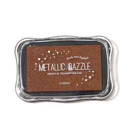 INCAUCA Metallic Ink Pads for Rubber Stamps, Washable Stamp Ink Pad, Ink Pads for Stamping, Embossing Craft Ink Pad Stamps Partner DIY Color for Wedding Card Making Scrapbook Wood Paper, Copper