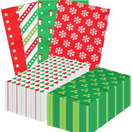 Christmas Napkins,40pcs Red and Green Christmas Cocktail Napkins Merry Christmas Paper Napkins for Winter Christmas Holiday Bathroom Decorations