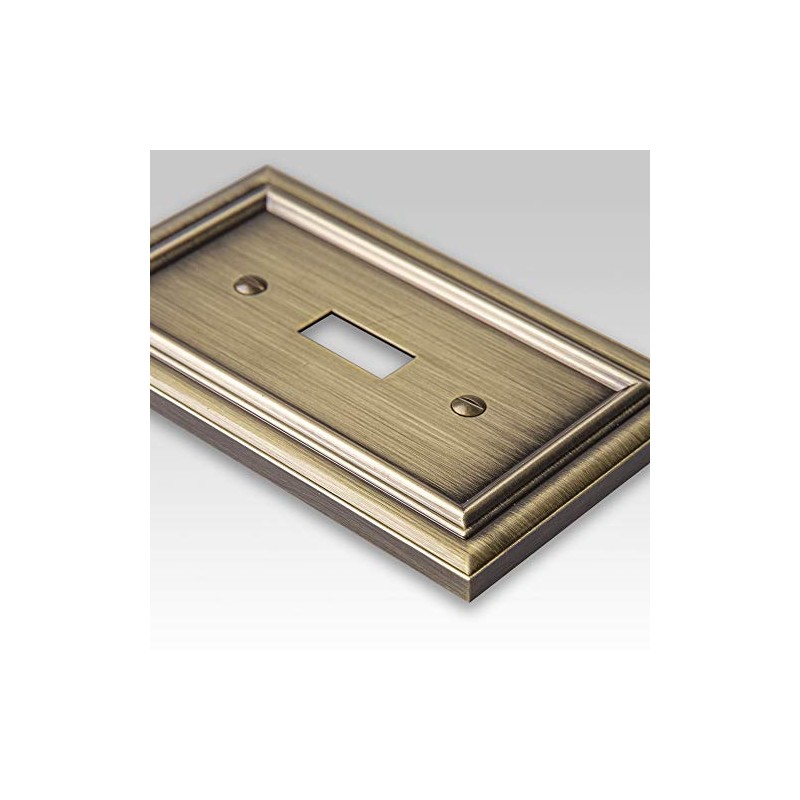 AMERELLE 94BBB Continental Single Blank Cast Metal Wallplate in Brushed