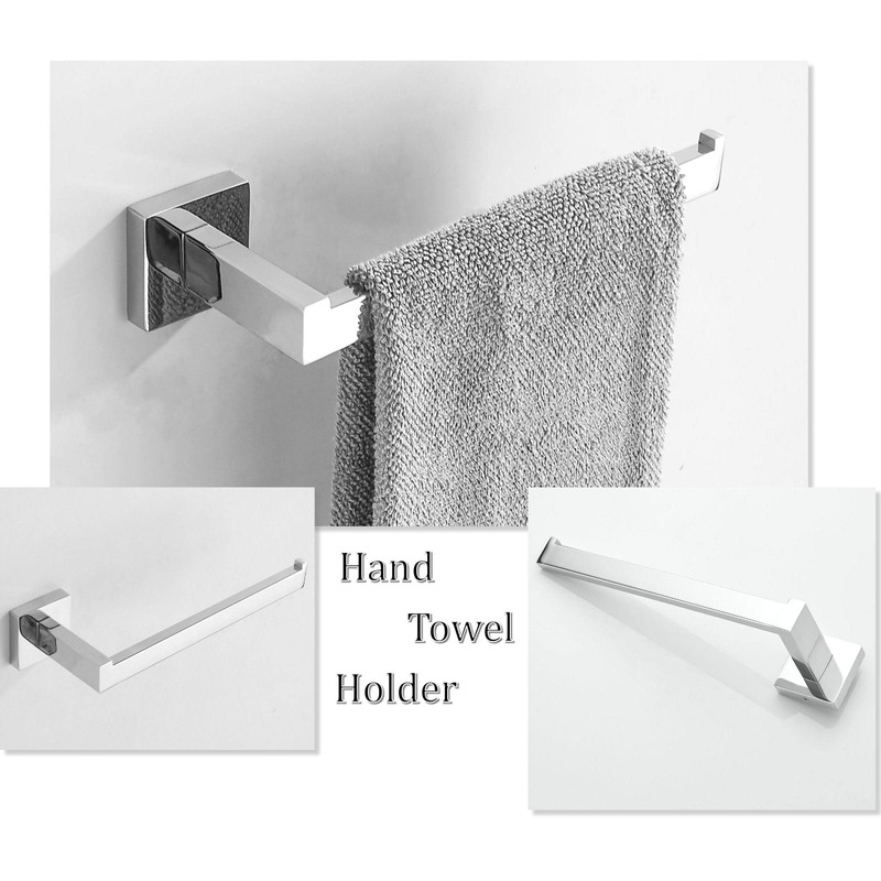 SHUNLI Chrome Bathroom Accessories Set - Hand Towel Rail Toilet