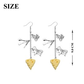 OKEYCH Rat Movie Inspired Gift Remy Fan Keychain Mouse Chef Jewelry Remy Little Chef Movie Merch (remy earrings)