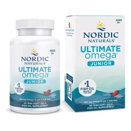 Nordic Naturals Ultimate Omega Junior, 680 mg de Omega, 90 cápsulas minis cápsulas sabor fresa