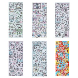 NICENEEDED 6 Blatt Koreanische Fotokarten Aufkleber Bären Kaninchen Muster Deko Aufkleber Bastel Aufkleber Sets Für Fotokarten Bastel Scrapbook Alben