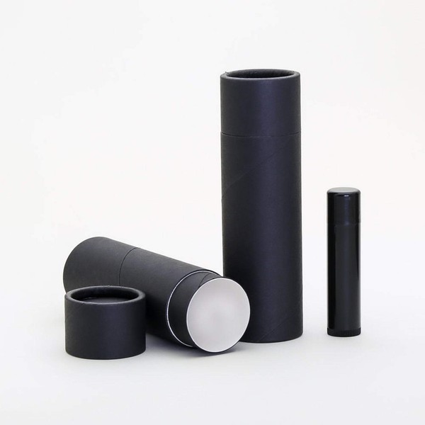2.5 OZ Black Kraft Paperboard Lip Balm/Deodorant/Cosmetic/Lotion Tubes (50)