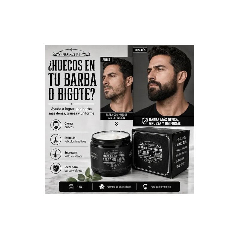 Kit 3 Unidades Balsamo Para Crecer La Barba Al 20%