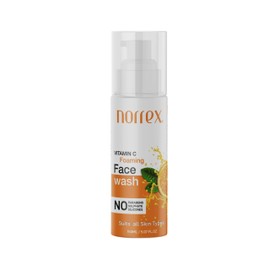 Norrex Foaming Face Wash Vitamin C Juicy Orange Extract Deep Cleanser Even Skin Tone Skin Brightening Soft & Silky Touch For All Skin Type - 150Ml