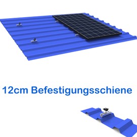 Solar Panel Mount Kit 12 cm and Accessories Black Anodised 30-35 mm Adjustable Bracket for Solar Panels for Solar Panel Bracket, Trapezoidal Sheet Flat Roof Mounting PV Mounting Set