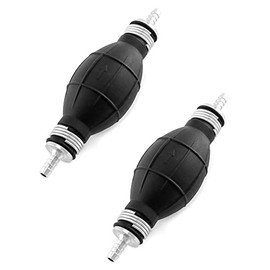 QWORK Fuel Transfer Pump, 2 Pack, 1/4" (6mm) Rubber Vacuum Fuel Line Hand Primer Pump Bulb Type for Marine Boat Gasoline, Black