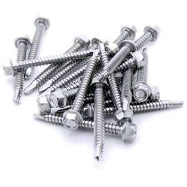 No.8 x 1 (4.2mm x 25mm) Hex Self-Drilling Screw (Flanged) - Stainless Steel (A2) (Pack of 20)