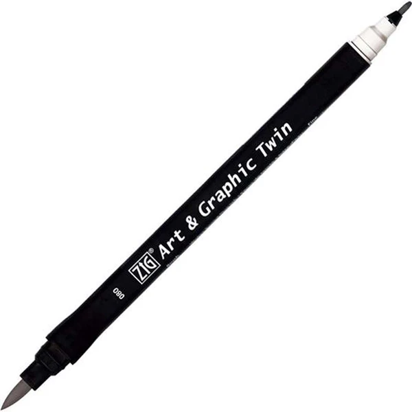 ZIG Art and Graphic Twin Tip Brush Marker Pen 080