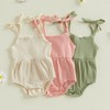Ursobutegl Newborn Infant Baby Girl Romper Ribbed Knit Sleeveless Spaghetti