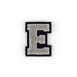 Naehgedoens.de Small Terry Cloth Letters 4.2 cm High | Grey, White, Black | Varsity Letter