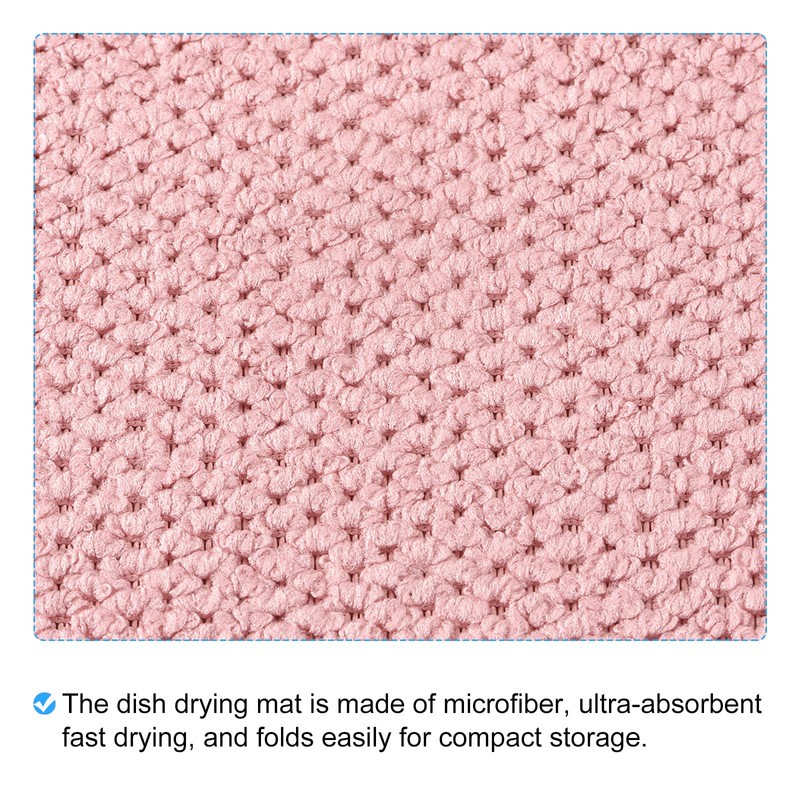 sourcing map Microfiber Dish Drying Mat, 15.75" x 11.82" Dishes