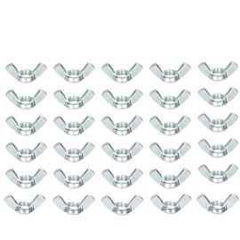 #10-32 Wing Nut 30 Pcs, Carbon Steel Wing Nuts Zinc Plated Fasteners Parts Butterfly Nut, Hand Twist Tighten Hardware Nuts Butterfly Wing-Nut Assorted Kit (30pcs #10-32)
