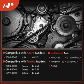 A-Premium Engine Serpentine Drive Belt Compatible with Toyota Camry 1999-2001 2.2L, Solara 1999-2001 2.2L & Acura NSX 2002-2005 3.2L