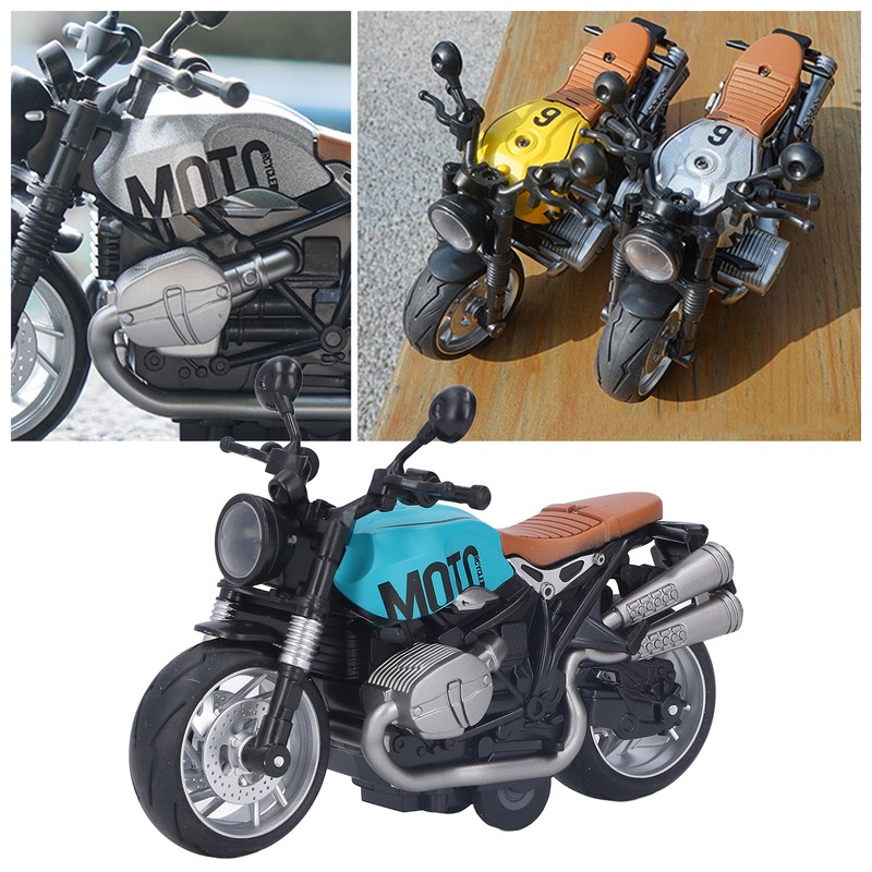 1:12 Pull Back Motorcycle Toy Cool Retro Motorcycle Toy with