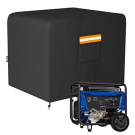 EVRBUL Generator Cover, 30”L x 30”W x 26”H Heavy Duty Waterproof 420D All-Weather Generator Cover with Storage Pocket Compatible with Most Generators 6000-11000 Watt (Black)