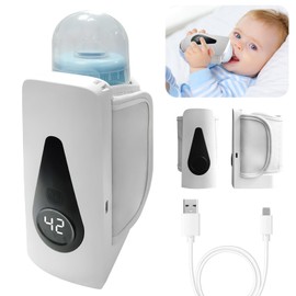 Baby Bottle Warmer, Portable Bottle Warmer on the Go with LCD Display, 6 Adjustable Temperatures, USB Baby Bottle Warmer for Home On the Go Travel