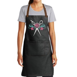 TEEAMORE Custom Barber Apron Hairdressers Men Hair Stylist Salon Two Big Pockets Grooming Aprons Barbershop DarkMidnight D8