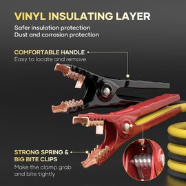 AutoChat Jumper Cables for Car, Heavy Duty Automotive Booster Cables for Car, SUV and Trucks Battery, for Jump Starting Dead or Weak Batteries with Carry Bag, Gloves, Brushes(6 Gauge 16 Feet)