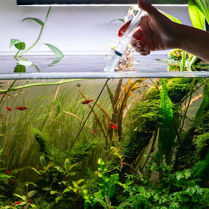 LINLAN 15.7-in Stainless Steel Aquarium Plant Fertilizer Injector Kit -