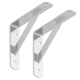 SOTECH Set of 2 Shelf Brackets (150 x 125 x 30 mm, Galvanised, Powder Coated), Shelf Brackets with Cross Brace for Stabilisation