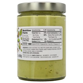 Pistachio Butter Sweet Cream, 21.2oz (600g), Rich & Nutty Pistachio Spreand Cream to make Dubai Chocolate Bars, Campo D'Oro