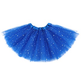 Century Star - Tutú brillante para niñas, falda de ballet de tul, princesa, bebé, fiesta de cumpleaños, 3 capas, 2-8 años, Azul