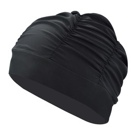 Pleated Swimming Hats Long Short Hair Swim Cap Swimming Pool Head Cover Elastic Bathing Turban Caps for Adult Men Women
