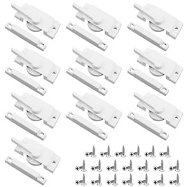 10 Pack Window Sash Locks, Cam Action White Window Locks, Window Latches with Keeper Diecast, Replacement Sash Locks for Sliding Windows Double Hung Windows(White)