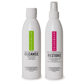 Wig Care Shampoo & Conditioner Kits: 8oz Cleanse, Rstore, Curl, or Control, Wide Tooth Comb or Wig Stand (8oz Cleanse & Restore)