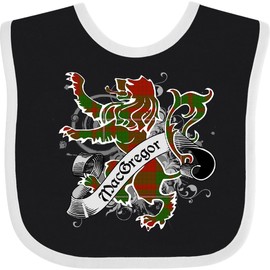 inktastic MacGregor Tartan Lion Baby Bib Black and White 233a6
