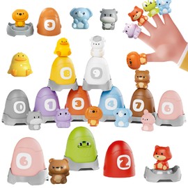 Viwulute Learning Toy Animals Toys Montessori 30 Pcs for 1 2 3 Year Old Toddlers Counting, Matching, Sorting Fine Motor Games, Christmas Birthday Gift for Baby Boys Girls Age 12-18 Months