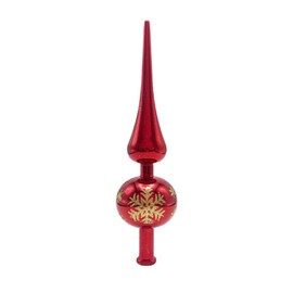 Christmas Tree Topper Vintage Plastic Finial Tree Topper Small Christmas Tree Decoration Treetop for Xmas Holiday Home Decor (Red)