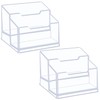 heavenlife 2 Pack Acrylic Business Card Holders, 2 Tiers Clear