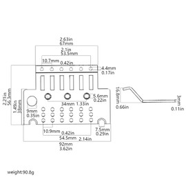 RuiJOTWAT 6 String Tremolo Bridge Plate Replacement Parts For Electric Guitar Tremolo System Bridge Gold