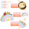 HEKOBAG Desk Organiser Rainbow Pen Holder Wooden Pen Holder Pens
