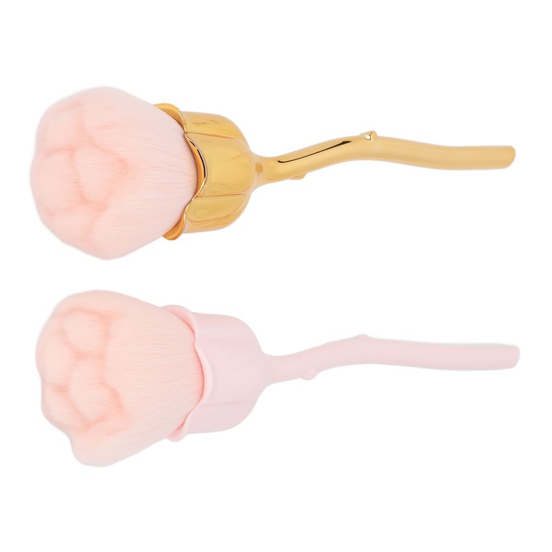 2pcs Nail Dust Remover Pink Rose Nail Powder Cleaning Brush