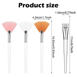 oruola 8pcs Face Mask Brush Applicator,Face Mask Brush,Soft Facial Brush,Fan Brush for Applying Facial Mask,Eye Mask,Serum,DIY Skincare(Pink,Yellow,White)