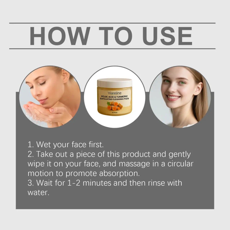 Almohadillas Exfoliantes De Cúrcuma Viareline Para Rostro