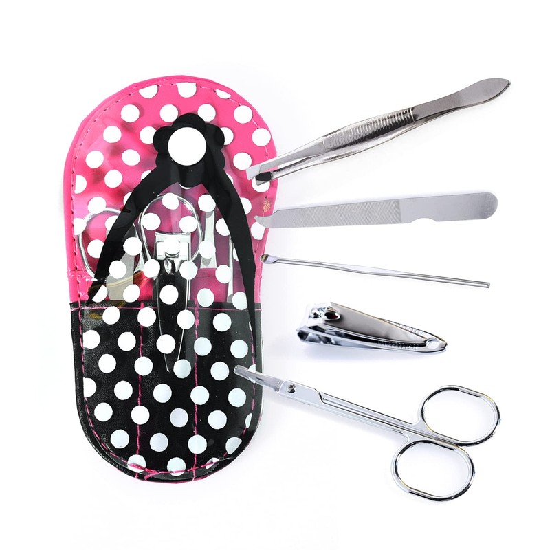Fun Polka Dot Flip Flop Manicure Kit - Set of