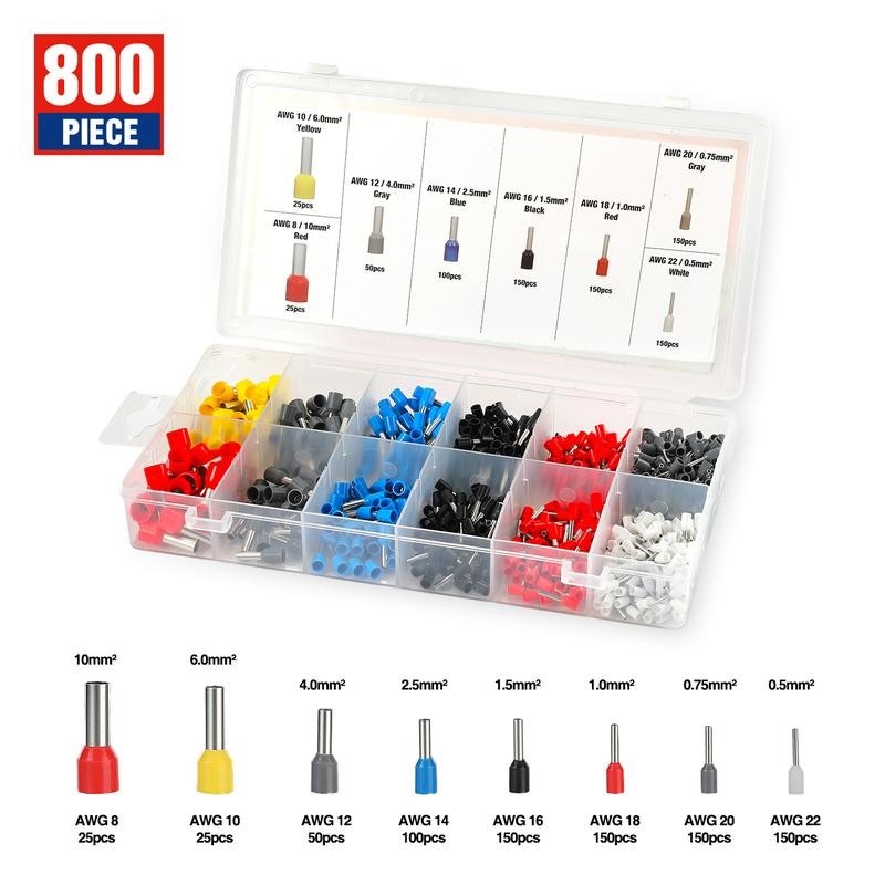 WORKPRO Ferrule Crimping Tool Kit, AWG 28-7 Self-adjustable Ratchet Wire