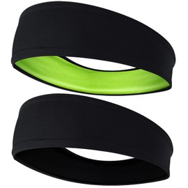 EasYoung 2-Pack Headbands for Men Women, Sweat Wicking Headbands for Sports Fitness Yoga Running Elastic Non Slip, Unisex