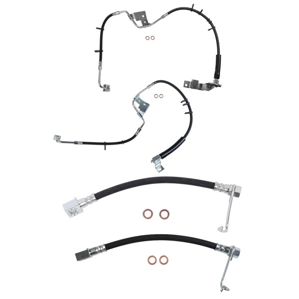 Sunsong Front & Rear Left & Right Brake Hydraulic Hose