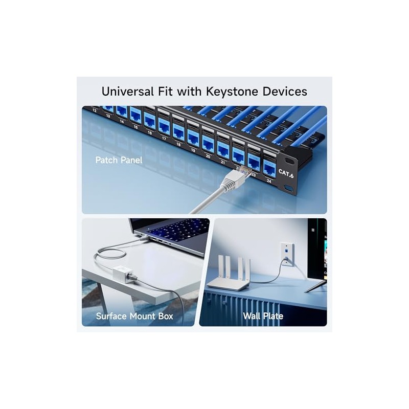 Cable Matters Paquete de 10 conectores Keystone RJ45 Cat6 con