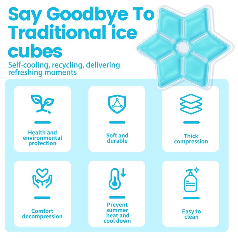 Ice Pack Hard Hat Cooling Insert, Blue, Flower Shape Design,